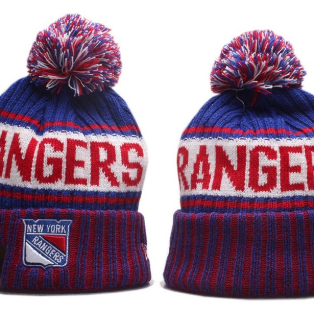 New York RANGERS Sports Knit Pom Beanie One Size Fits Most